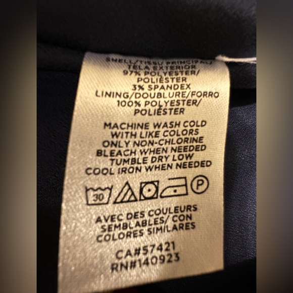 Loft Tie Back Flutter Shift Dress - Navy Size 2 - Picture 6 of 6